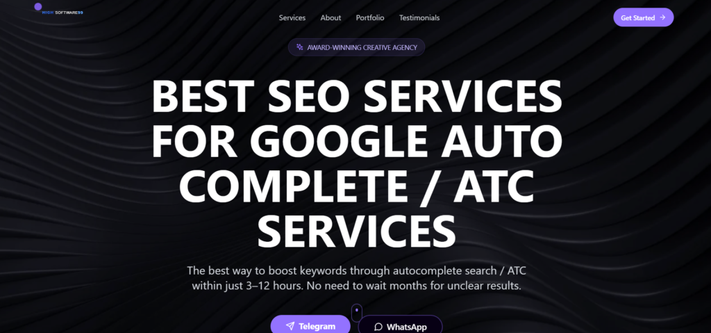 best seo services written on black and purple theme