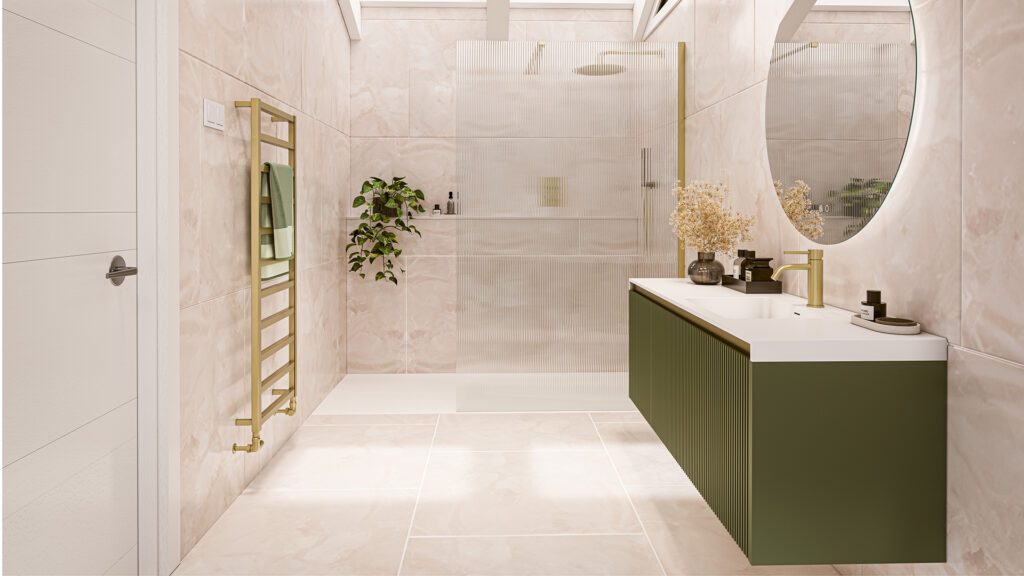 olive green rest room design